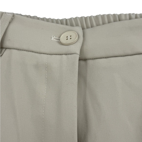 FUNYYZO Wide Leg Work Trousers High Elastic Back Waist Beige Straight Leg Pants - Picture 6 of 8